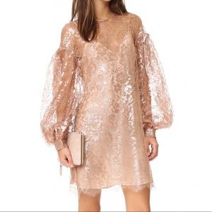 Zimmermann Rose Gold Lace Tunic dress with slip